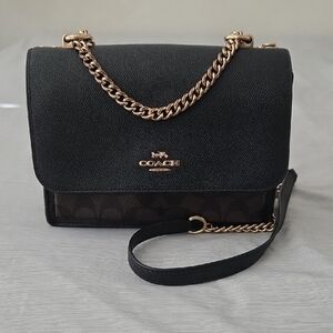 Coach Black Crossbody Bag with Gold Chain